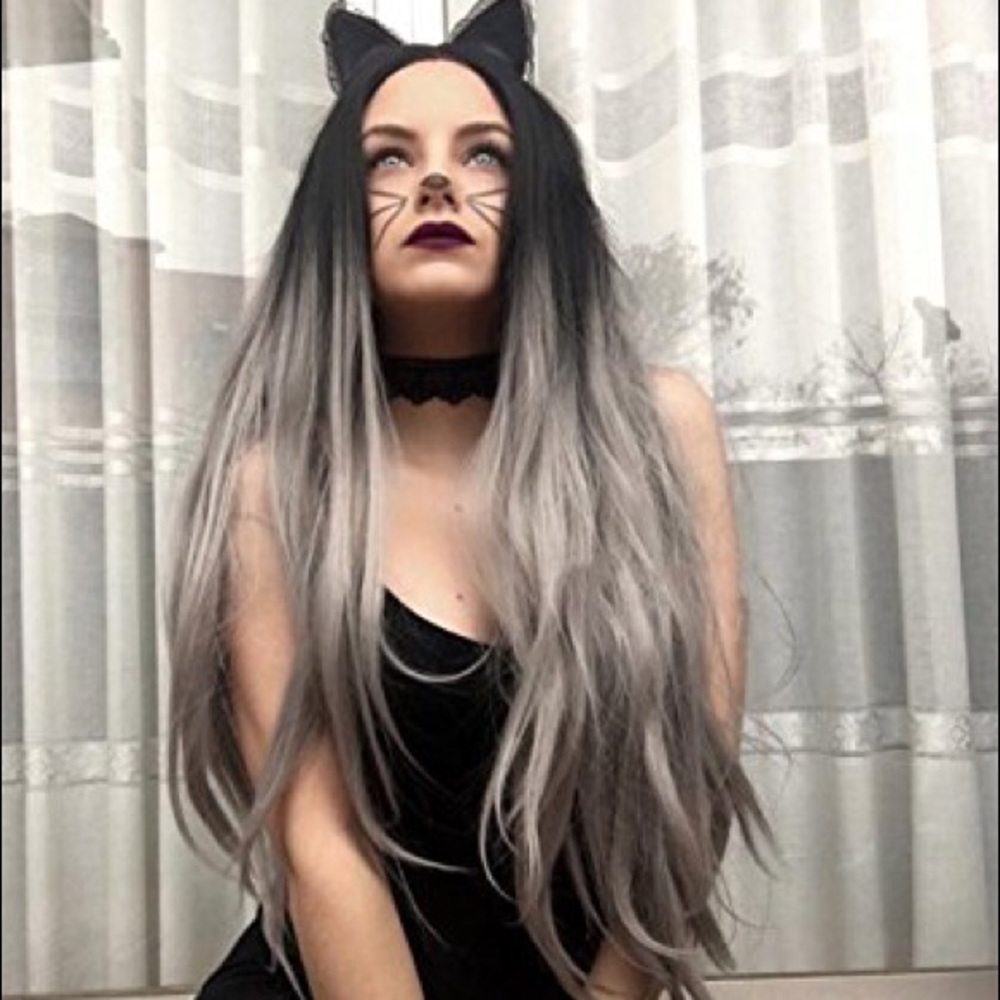 Moy 27”Grey Middle Part Mix Wig *Nwt*